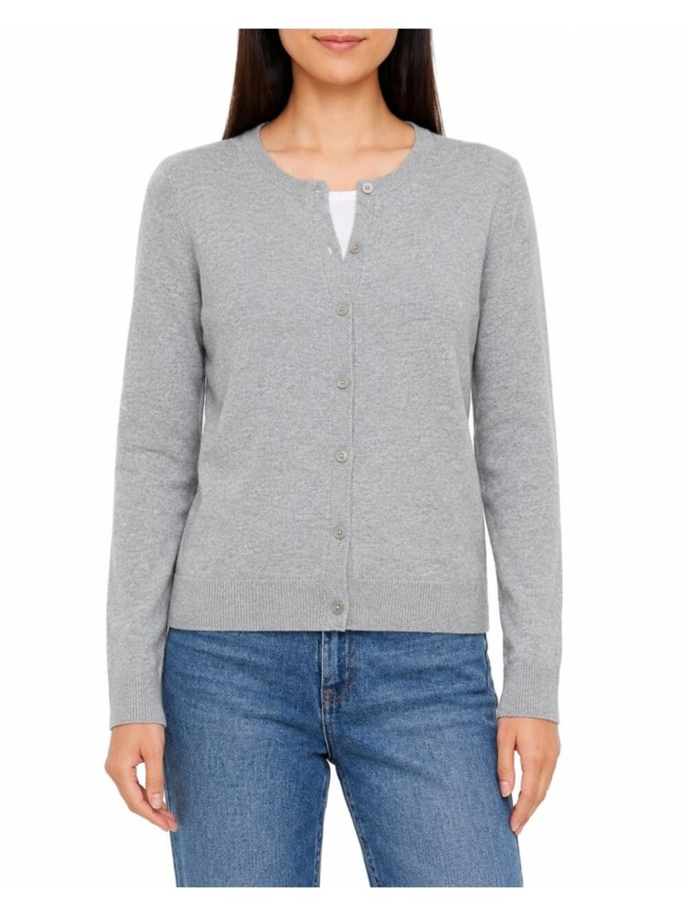 Gap Womens Heather Gray Cardigan Sweater Button-Up Medium Soft Knit